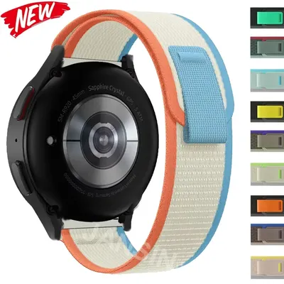 Nylon-Schlaufenarmband für Samsung Galaxy Watch 7 6 5 40 mm 44 mm, verstellbares Armband, Armband Image