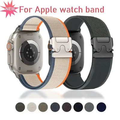 Nylon-Fallschirmbänder für Apple Watch Ultra2 Band 49 mm 45 mm 46 mm 44 mm 42 mm 38 40 mm Image