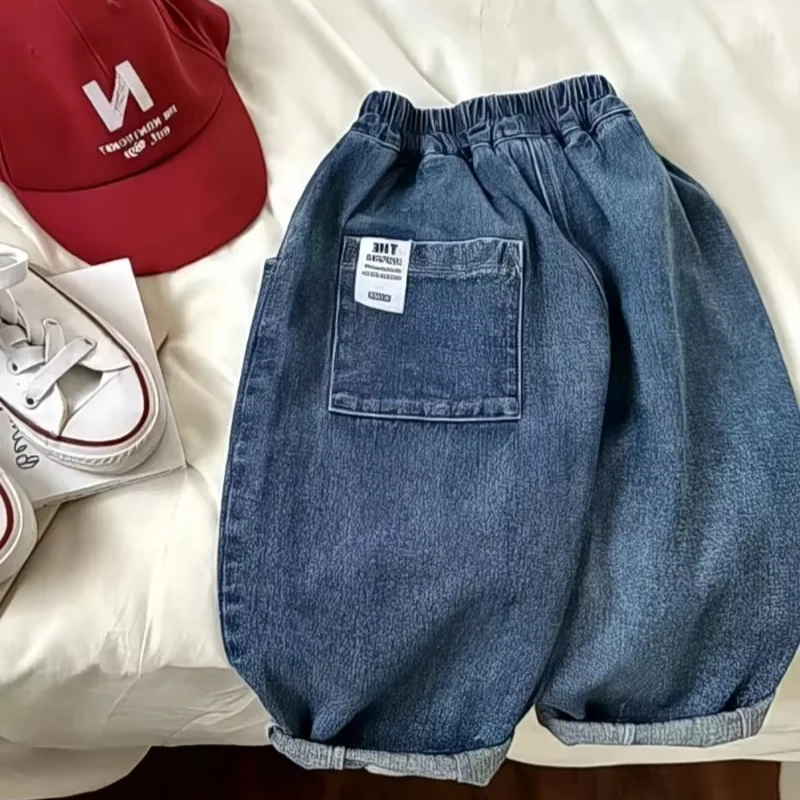 2025 frühling Sommer kinder Kleidung Mädchen Jeans Baumwolle Lose Baby Jungen Harem Hosen 1-7 Jahre Kleinkind Kinder Casual Denim Hosen Image