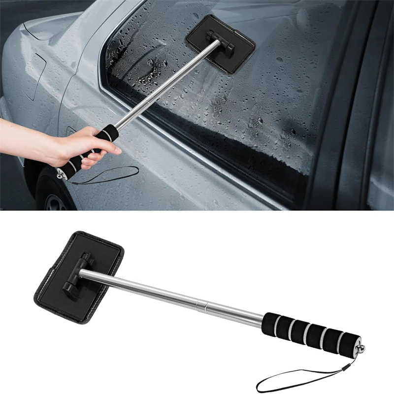 Auto Frontscheibe Anti-beschlag Pinsel Teleskop Langen griff Auto Haushalt Glas Sauber Pinsel Staub Entferner Werkzeug Image