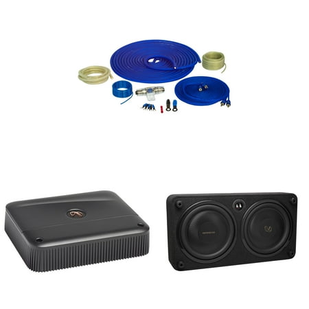 Infinity REFERENCE1200SSL Single 12â€� THIN enclosure with Passive Radiator with Infinity Reference-6001A Mono 600w X 1 Amplifier With Bass Knob and 4GA Pure Copper Amp Wiring Kit