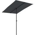 Helloshop26 - Ombrellone da esterno con palo in alluminio 2 x 1,5 m nero