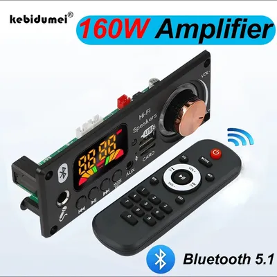 160W Amplifier Bluetooth 5.1 MP3 Decoder Board 2*80W Audio Player 12V DIY MP3 Player Car FM Radio