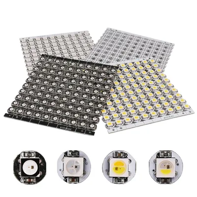 10~1000pcs 4-Pin WS2812B WS2812 LED Chip & Heatsink Board DC5V 5050 RGB WS2811 IC Built-in RGB+W