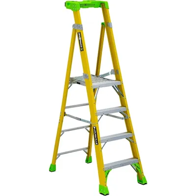 4-Foot Fiberglass Platform to Leaning Ladder, 375-Pound Load Capacity, Type IAA, FCP1404HD