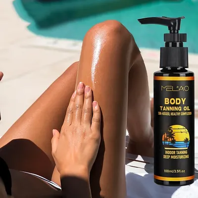 MELAO Tanning Oil Tanned Intensifier Get a Faster, Darker Sun Tan From Packed with Ultra