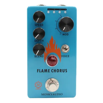 Mosky Flame Chorus Guitar Pedal with Speed/Depth/Blend/Voice Button,4 Modes Chorus Effect Pedal for