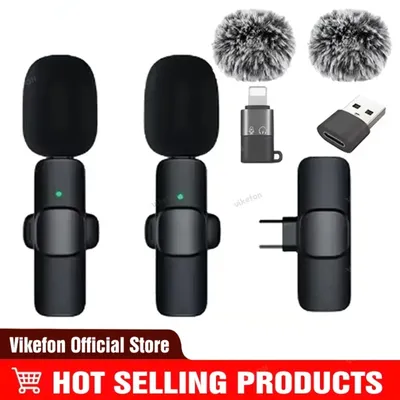 Lavalier Microphone Audio Video Recording Mini Replaceable Windproof Fleece Microphone for vlog