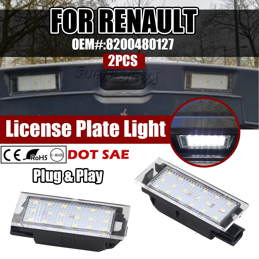 Plafonnier LED Canbus pour Renault Megane 3 Clio décennie k2 Megane 3 Twingo Master Vel Satis, éclairage de plaque d
