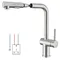 Robinet de cuisine basse pression Oeegoo, extensible, deux types de jets d'eau, 360 ° Mitigeur rotatif de cuisine pour chaudière, brossé