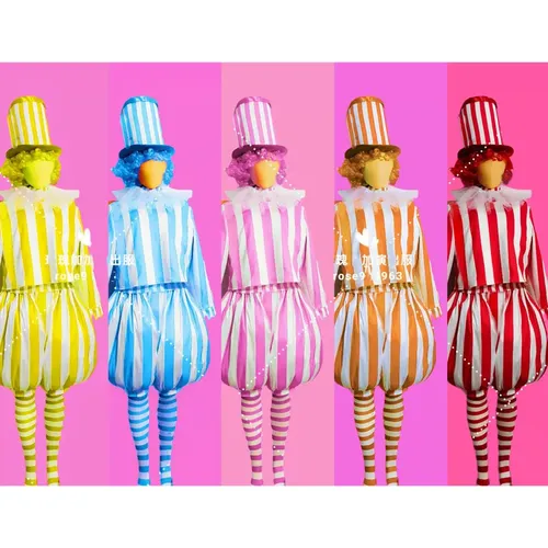 Costume de Clown Cosplay, Vêtements de Performance de Tour d'Équipe, ixde Carnaval, Parc d'Attraction, Tenue de Rave, Tenue de Scène de Danseuse