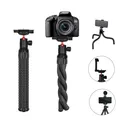FANGTUOSI Treppiede flessibile per polpo per telefono Fotocamera DSLR Vlog Treppiede portatile 2 in 1 con selfie stick con supporto per telefono