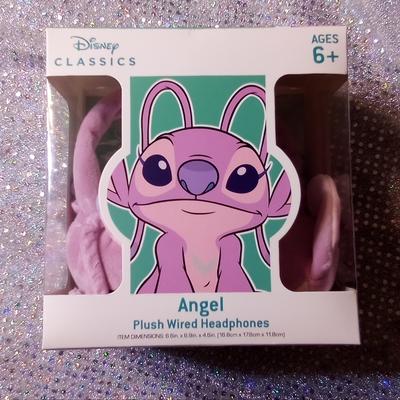 Disney Headphones | Disney Lilo And Stitch Angel Plush Wired Headphones Kids Girls Color Pink Purple | Color: Pink/Purple | Size: Os