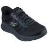 Slip-On Sneaker SKECHERS "GO WALK NOW-PAYTON", Herren, Gr. 45, schwarz, Textil, unifarben, sportlich, Schuhe, Trainingsschuh, Schnürschuh mit Handsfree Slip-ins, Topseller