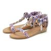 Sandale LASCANA "Sommerschuh, Sandalette", Damen, Gr. 37, lila, Obermaterial: 50% Lederimitat, 50% Textilmaterial. Futter: 100% Lederimitat. Decksohle: 100% Lederimitat. Laufsohle: 100% Synthetik, mehrfarbig, modisch, Schuhe Riemchensandale...