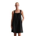 Midikleid MARC O'POLO "aus leichter Qualität", Damen, Gr. 40, Normalgrößen, schwarz, Obermaterial: 100% Leinen; Futter: 100% Nicht verfügbar, unifarben, straight fit kurz, ohne Ärmel, Kleider