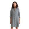Midikleid MARC O'POLO "mit Print-Muster", Damen, Gr. 38, Normalgrößen, multi, muted blau, Obermaterial: 100% Leinen; Futter: 100% Nicht verfügbar, bedruckt, relaxed fit knielang, 3/4-Ärmel Manschette, Kleider