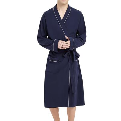 TEMU Men's Lightweight Open-knit Bathrobe, Thin Waffle Loungewear For Spring And Summer. Image