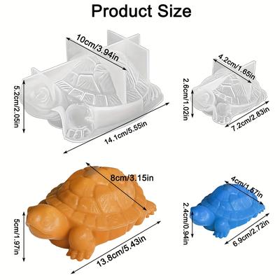 TEMU 2pcs-turtle Resin Mold, 3d Animal Epoxy Resin Silicone Mold, Turtle Candle Mold, Diy Resin Decoration Mold, For Resin Crafts, Candlestick, Home Decoration Image