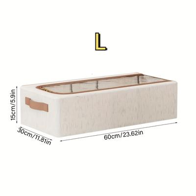 TEMU 1pc Waterproof Shoe Storage Box With Handle, Foldable Under Bed Organizer, Dustproof Container For Home Use Image