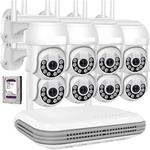 Kit de vidéosurveillance sans fil ptz ip 4 caméras 5 mpx wifi remote 1 tb