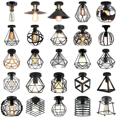 Industrial Style Ceiling Light Single Head Creative Iron Art Restaurant Aisle Light Clothing Shop Cafe Personality Diamond Light