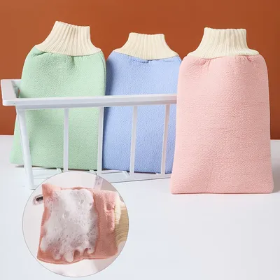 Bathing Scrub Exfoliating Gloves Shower Double Side Body Deep Cleaning Gloves Five Finger Shower Gloves Bath Exfoliating Gloves