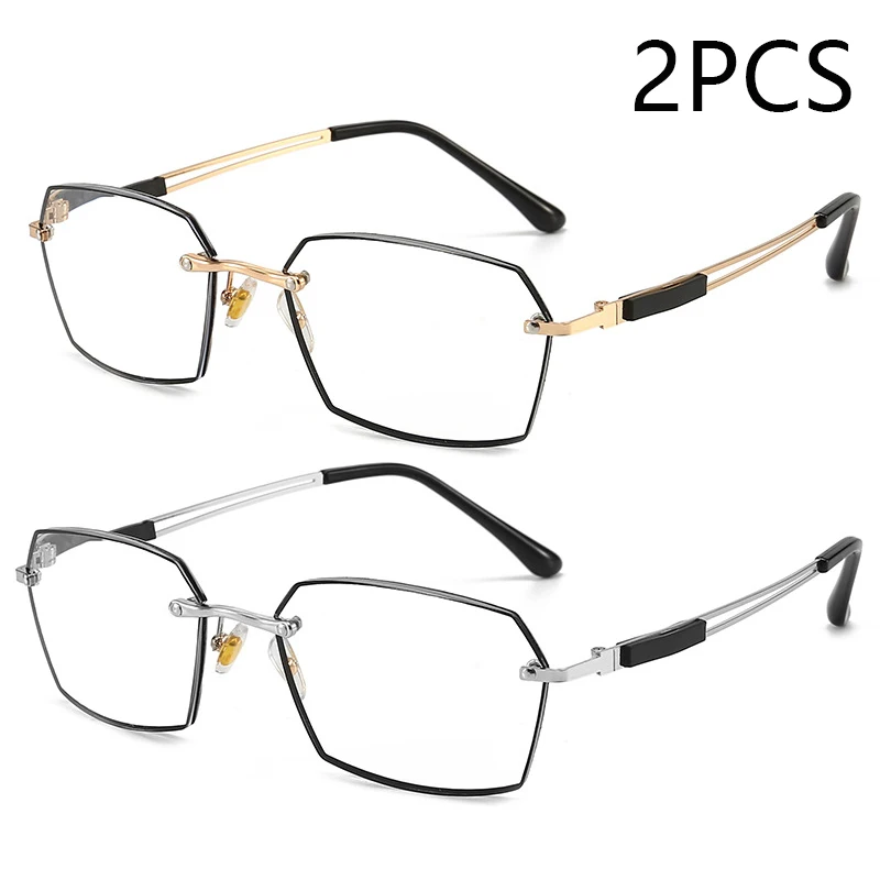 2PCS Neue Rahmenlose Lesebrille Anti-blau Licht Hd Lesebrille Für Menschen Mittleren Alters Und Ältere Menschen 187 Image