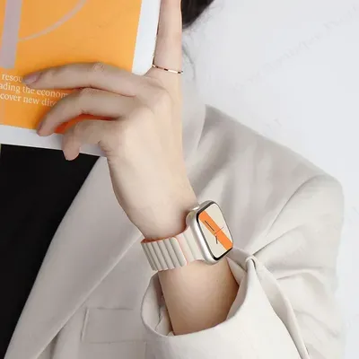 Magnetarmband für Apple Watch Band Serie 9 8 5 4 SE 6 7 Ultra 2 49 mm Silikon-Correa-Armband für Image