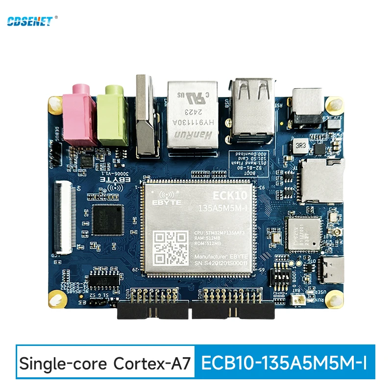 STM32MP135 Einzelplatine in Industriequalität CDSENT ECB10-135A5M5M-I 650 MHz 512 MB Gigabit-Ethernet PICO-ITX ARM A7 Low Power Small Image