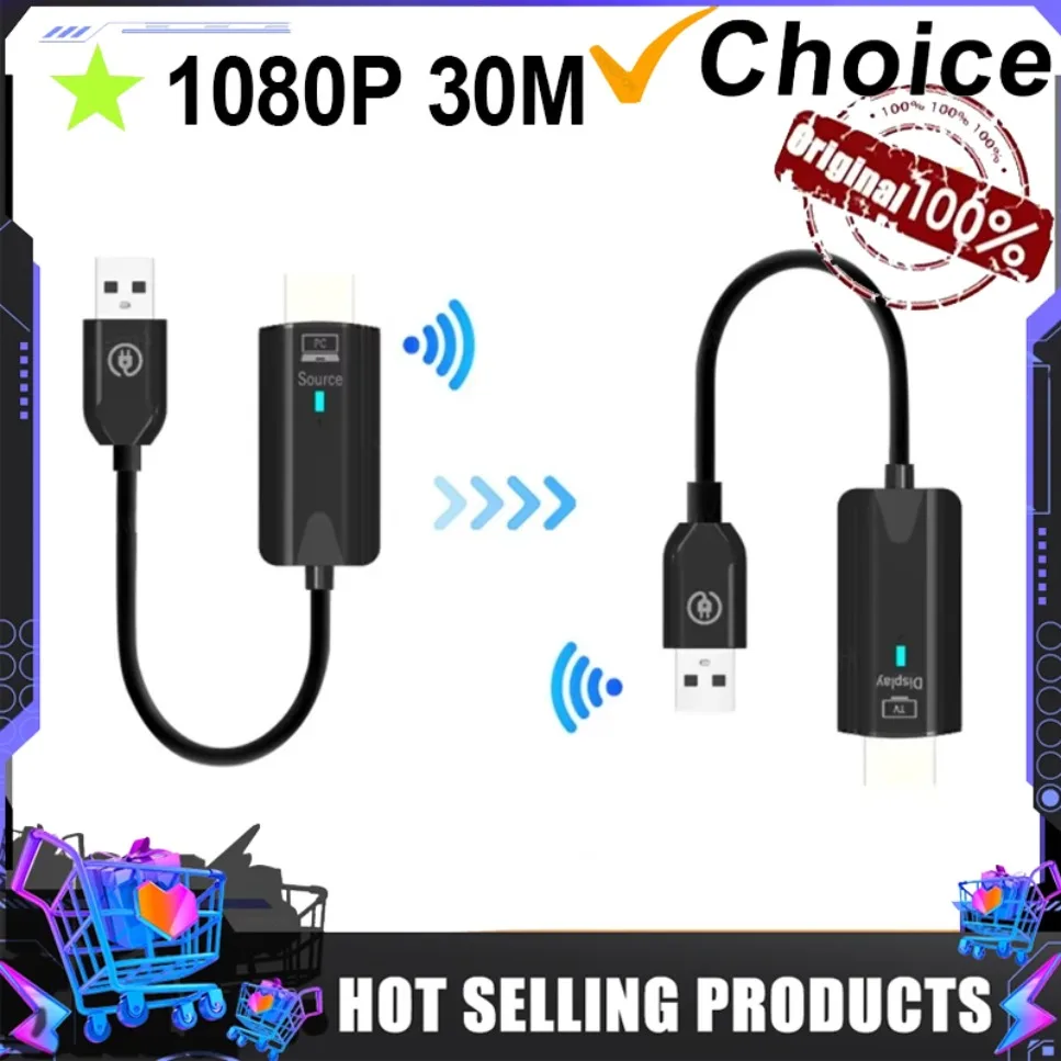 30M 1080P Wireless HDMI-Kompatibel Video Audio Sender Empfänger Extender Display Adapter Dongle Für TV Box Monitor projektor Image