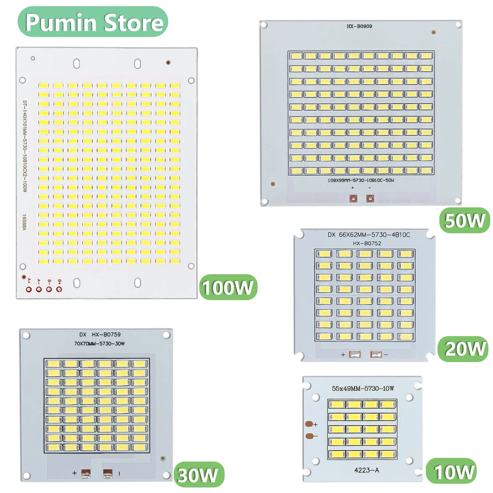 LED PCB SMD5730 10W 20W 30W 50W 100W DC30-36V LED Strahler Flutlicht Aluminium Platte beleuchtung Panel Licht Quadratische Lichtquelle