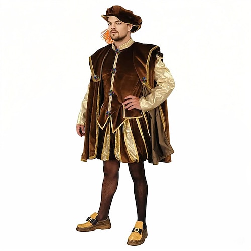 Mittelalterlich Renaissance Outfits Prinz Keltischer Ritter Kostüm Herren königlich Halloween Karneval Maskerade Leistung LARP Renaissance-Messe Erwachsene Kostüm Image
