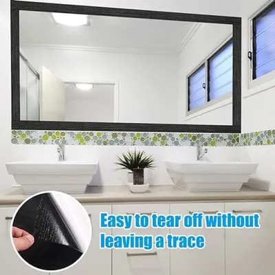 5m x 10cm Sockel leiste Holzmaserung Peeling Tapete, selbst klebender Boden, wasserdicht und form beständig, rutsch fest Image