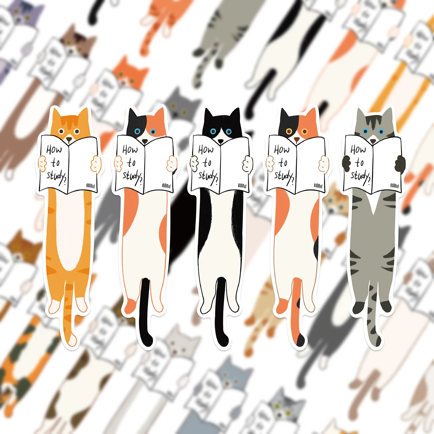30Pcs Spaß Katze Lesen Bunte Kreative Lesezeichen Einfache Handbuch Künstlerische Kreative Material Ins Lesen Papier Lesezeichen für DIY Image