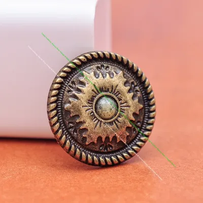 10pc Antique Brass Star Flower Leathercraft Accessories Turquoise Conchos Equestrian Western Saddles Tack Conchos Screwback