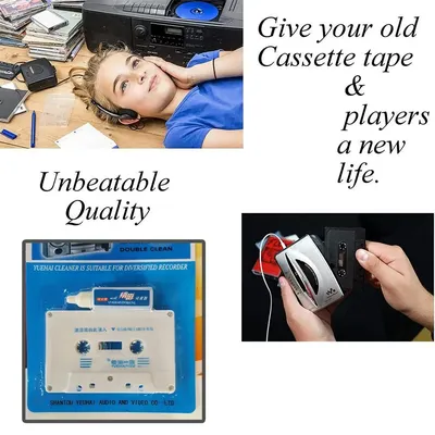 Commonly Used Player Cleaning Tool Cassette Tape Head Cleaner Demagnetizer Wet Type Cleaning Tools