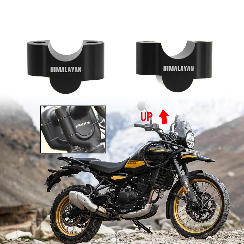 New 2024 Premium Pull-Back Handlebar Risers Handle Bar Clamp Extend Adapter For RE Himalayan 450 Himalayan450 2025