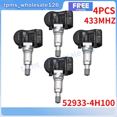 4PCS Tire Pressure Monitor Sensor 52933-4H100 For 2014-2021 Hyundai H-1 Cargo [TQ] H100 Van [HR]