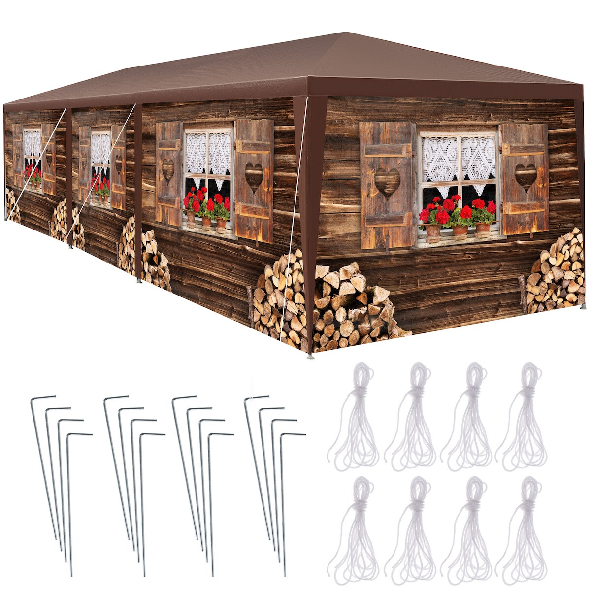 TECTAKE Pavillon Almchalet mit abnehmbaren Seitenteilen Image