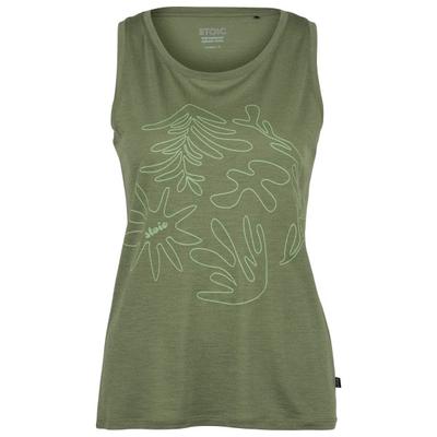 Stoic - Women's Merino155 LaholmSt. Print Tank Flowers - Merinoshirt Gr XXL oliv Image