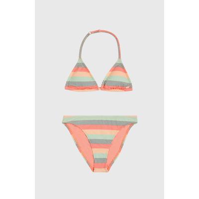 Triangel-Bikini O'NEILL "ESSENTIALS TRIANGLE BIKINI SET", Mädchen, Gr. 164 (158), N-Gr, stipple stri, Obermaterial: 82% Polyamid, 18% Elasthan, sportlich, Bikini-Sets Image
