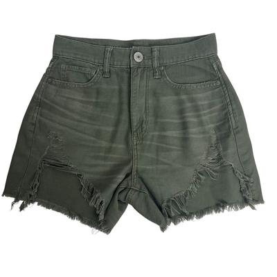 American Eagle Outfitters Shorts | American Eagle Outfitters Jr. Women’s Denim Shorts Sz 00 Highest Rise Mom Green | Color: Green | Size: 00j