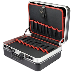 HMF 15601-02 Werkzeugkoffer leer, Werkzeugkiste groß aus ABS-Kunststoff, 47 x 40 x 22 cm Image