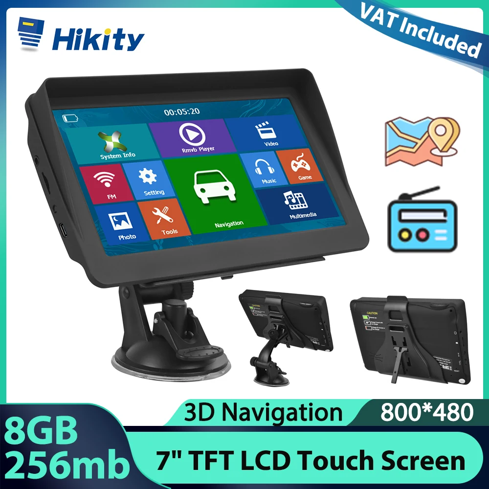 Hikity 7 ''Auto GPS Navigator TFT LCD Touchscreen Auto Monitor 8GB Auto Monitor Unterstützung USB TF Karte Dashboard GPS Einheiten & Ausrüstung