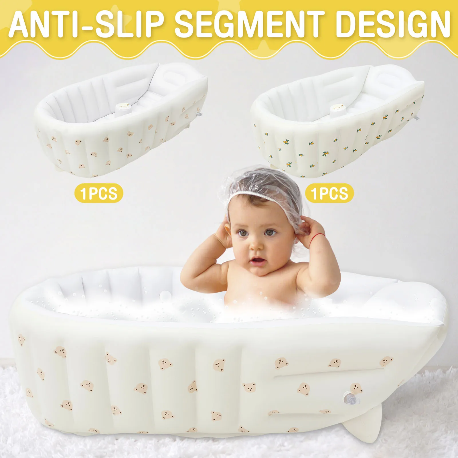 Inflatable Baby Bathtub Baby Folding Inflatable Learning Seat Outdoor Inflatable Pool Children's Bathtub Newborn Swimming Pool