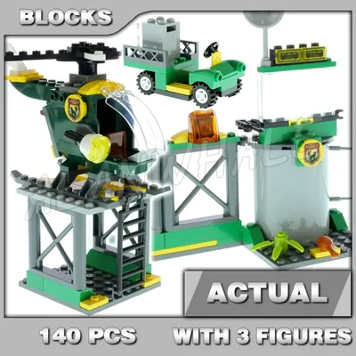 140 Stück Jurassic World Thrilling Dino Breakout Helipad Airport Buggy Garage 60187 Bausteine Image