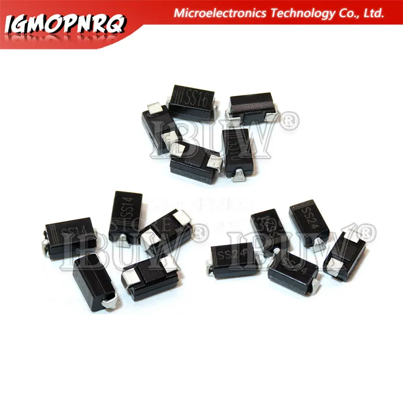 100pcs Gleich richter diode m1 m4 m7 ss12 ss14 ss16 ss24 ss34 ss36 ss110 ss210 ss210 us1m rs2m es1d DO-214AC schottky Dioden Image