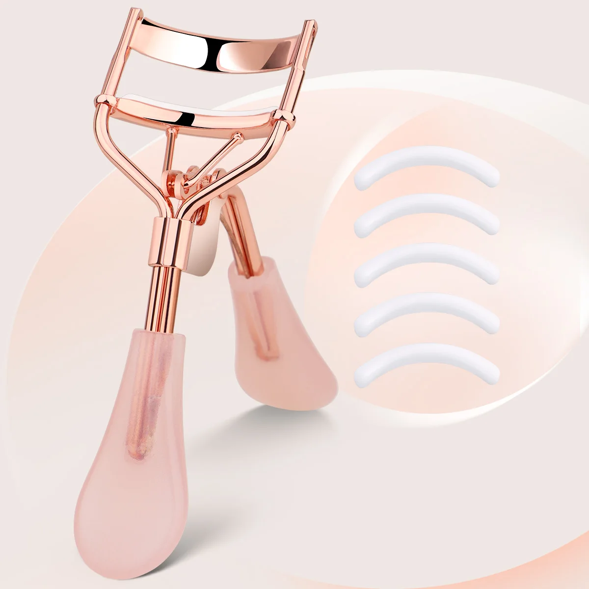 Ein Wimpernclip mit Elektrophorese-Pulvergriff + 5 weiße Gummistreifen, langlebiges, lockiges und praktisches Wimpernwerkzeug Image