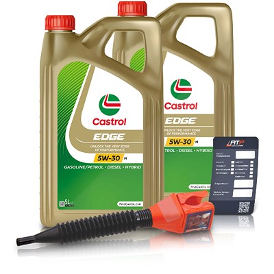 Castrol 10 L EDGE 5W-30 M + Ölwechsel-Anhänger + Einfülltrichter [Hersteller-Nr. 15F6DC]
